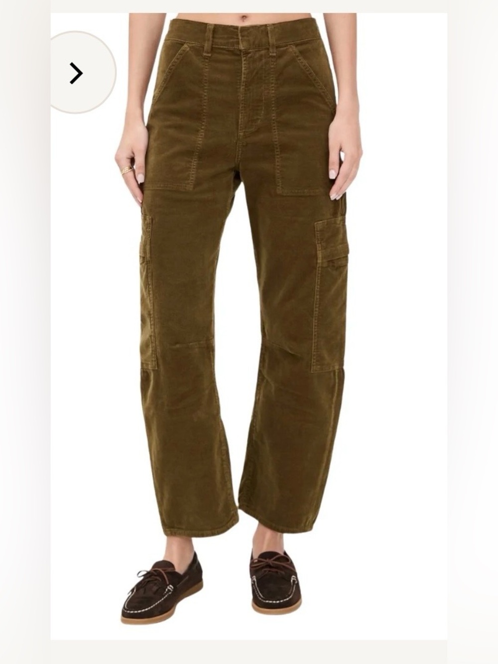 Citizens Of Humanity Olive-Brown Corduroy Cargo Pants